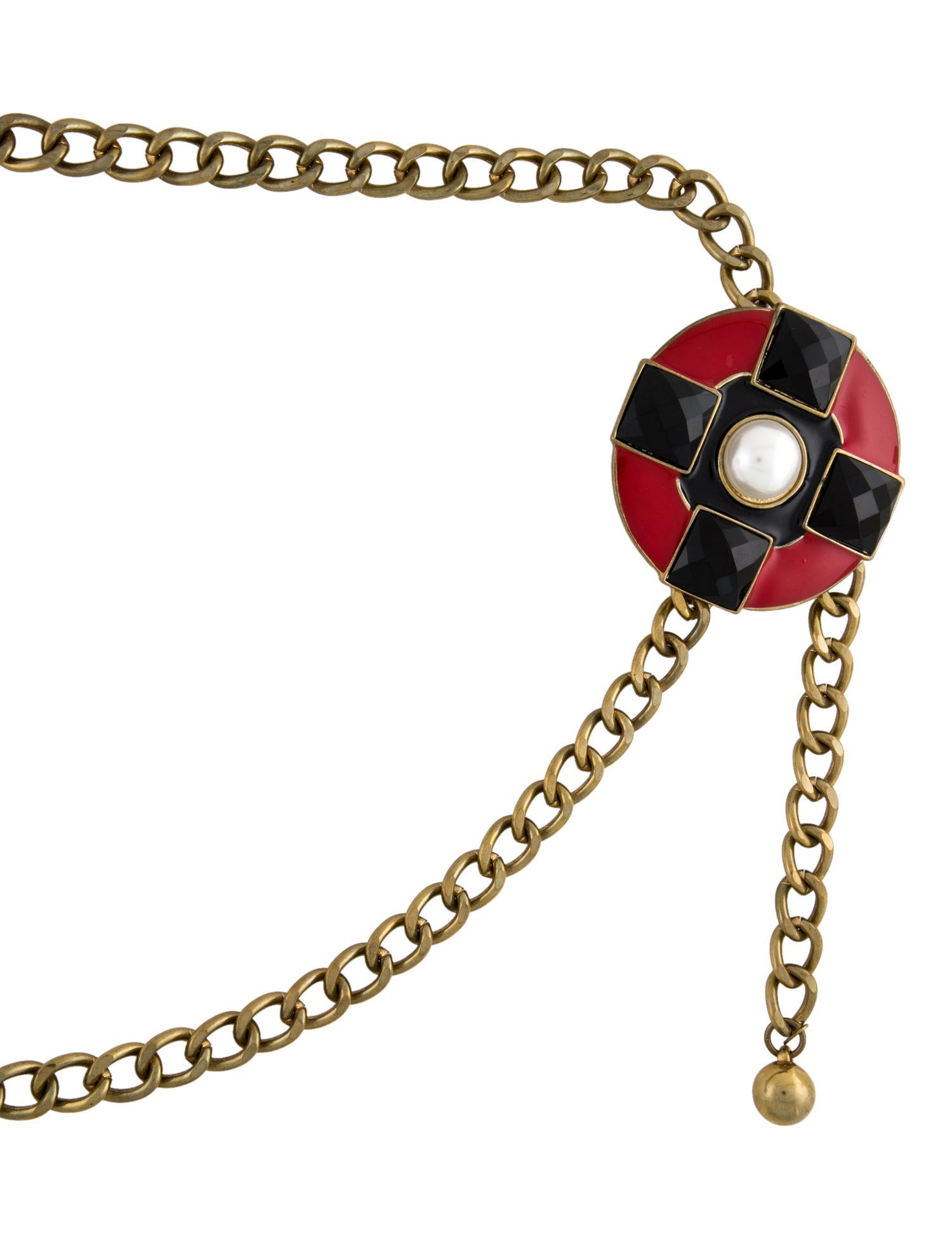 Kenneth Jay Lane Wide Metal Chain-Link Belt