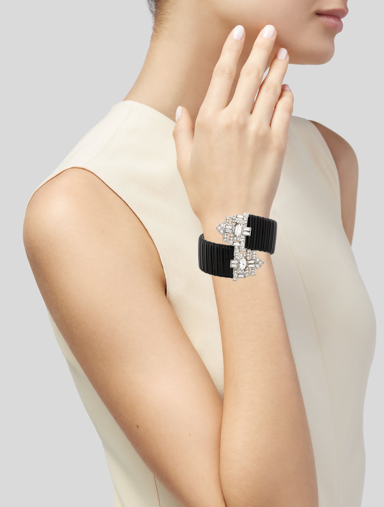 Kenneth Jay Lane Crystal Vintage Art Deco Wrap Braclet