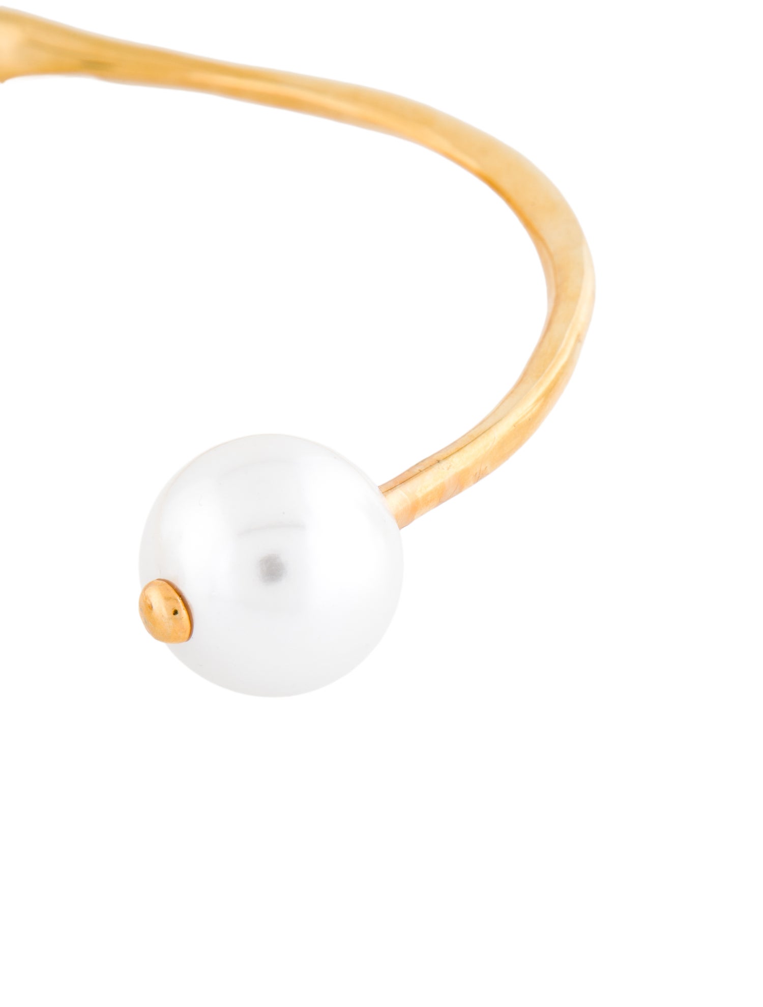Kenneth Jay Lane Faux Pearl Ends Collar Necklace
