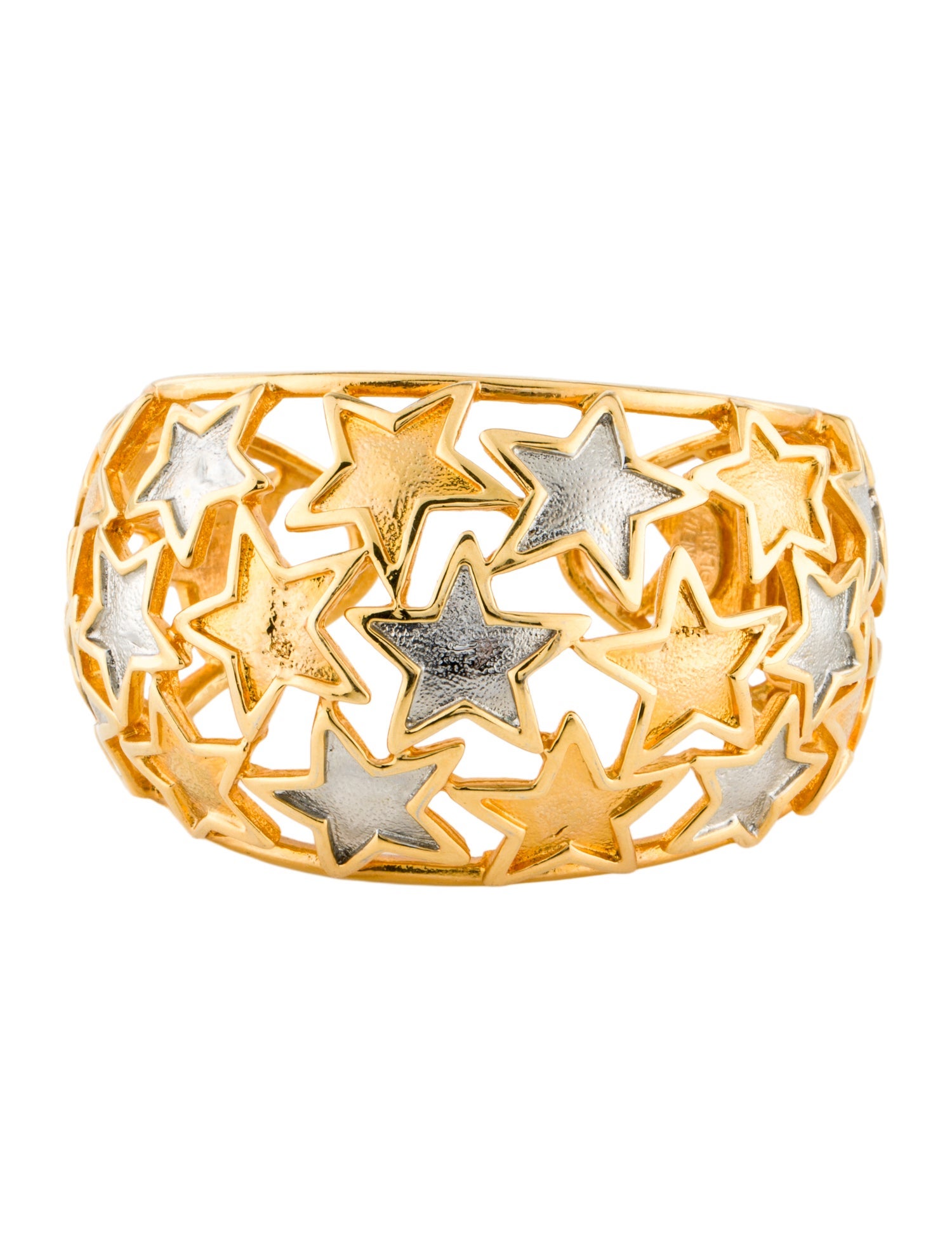 Kenneth Jay Lane Two Tone Star Cuff