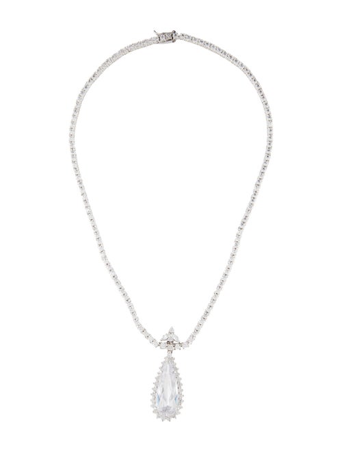 Kenneth Jay Lane Cubic Zirconia Pear Shape Pendant Necklace