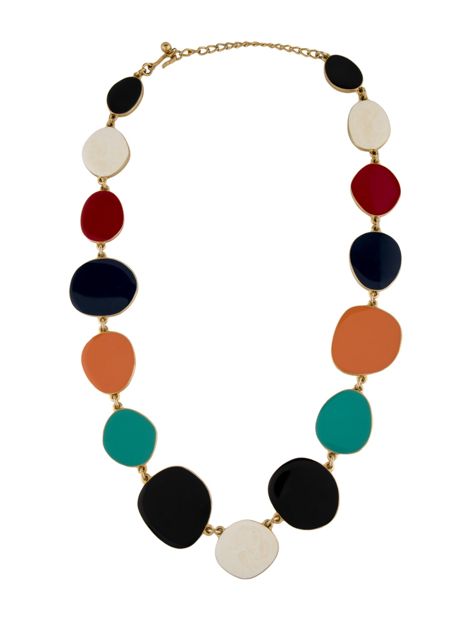 Kenneth Jay Lane Multicolor Enamel Station Necklace