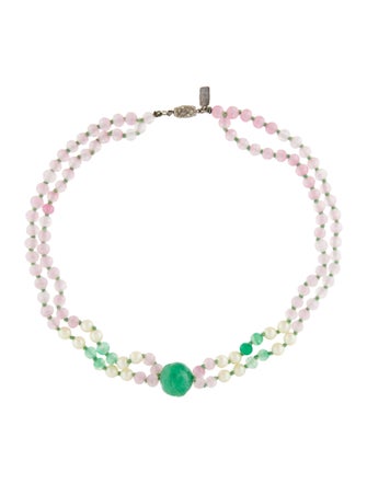 Kenneth Jay Lane Faux Pearl & Bead Double Strand Necklace