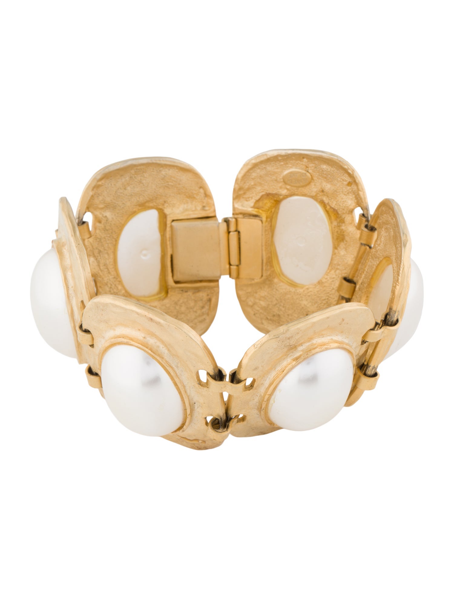 Kenneth Jay Lane Faux Pearl Link Bracelet