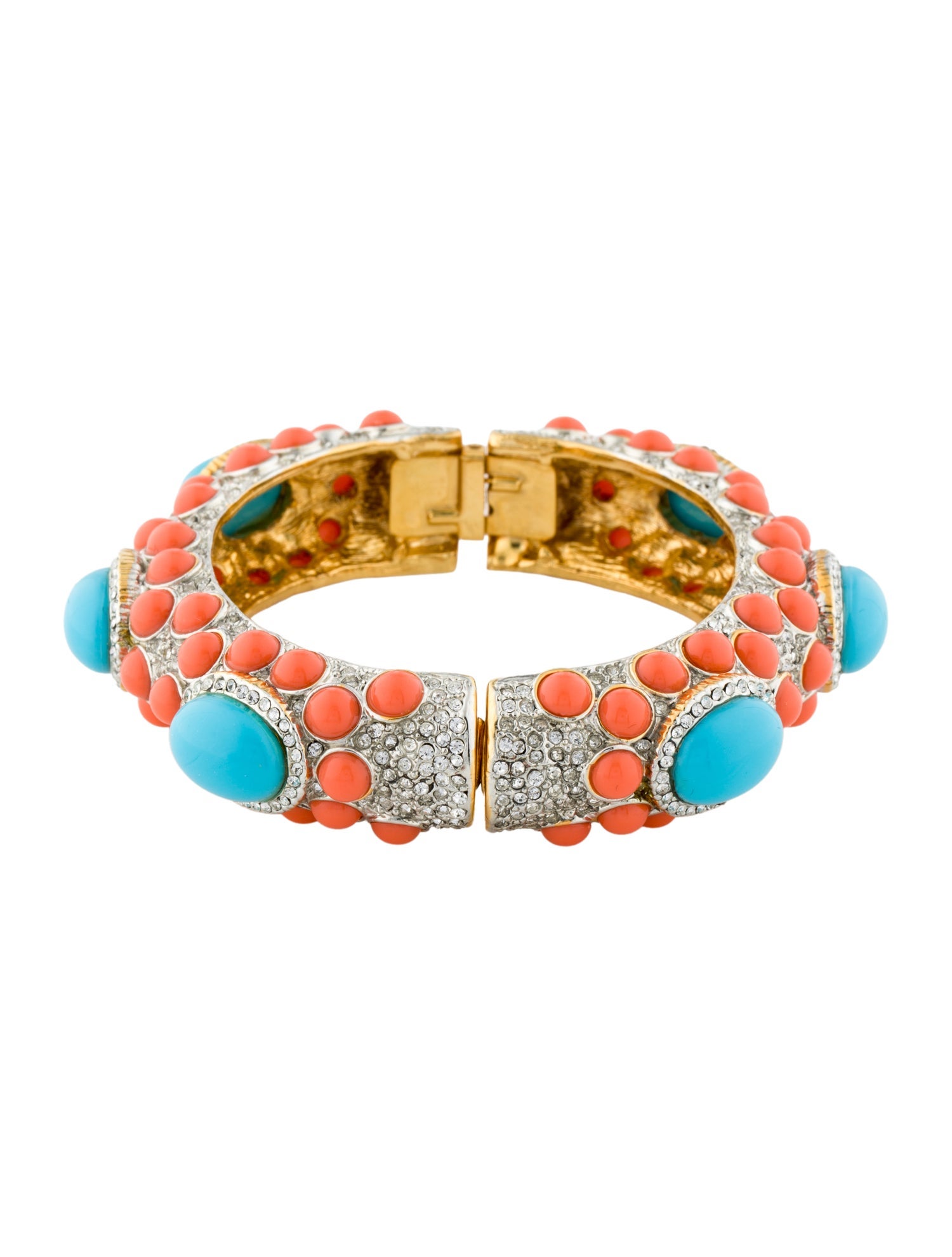 Kenneth Jay Lane Crystal & Resin Bangle Bracelet