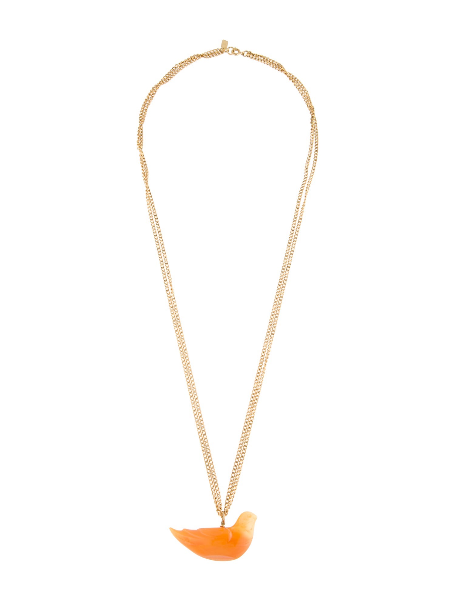 Kenneth Jay Lane Resin Bird Pendant Necklace