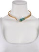 Kenneth Jay Lane Crystal Snake Spring Collar Necklace