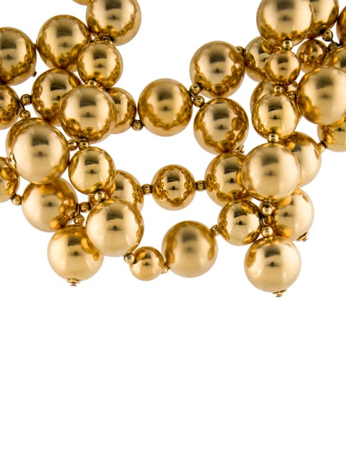 Kenneth Jay Lane Triple Row Polished Gold Bead Multistrand Necklace