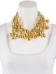 Kenneth Jay Lane Triple Row Polished Gold Bead Multistrand Necklace