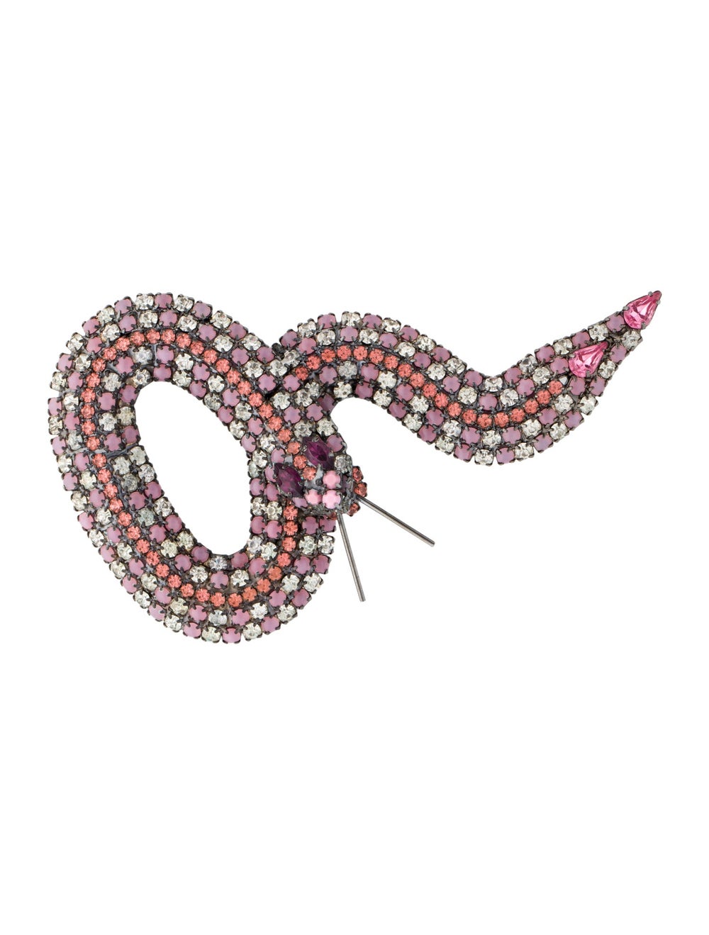 Kenneth Jay Lane Gunmetal Resin & Crystal - image 1