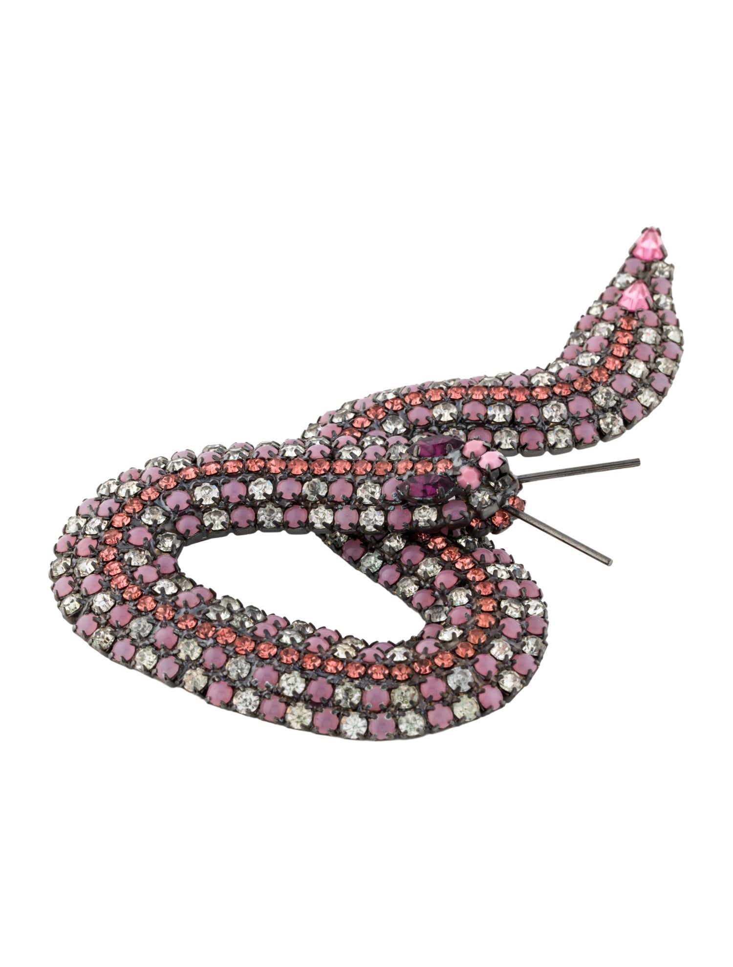 Kenneth Jay Lane Crystal & Resin Snake Pin Brooch