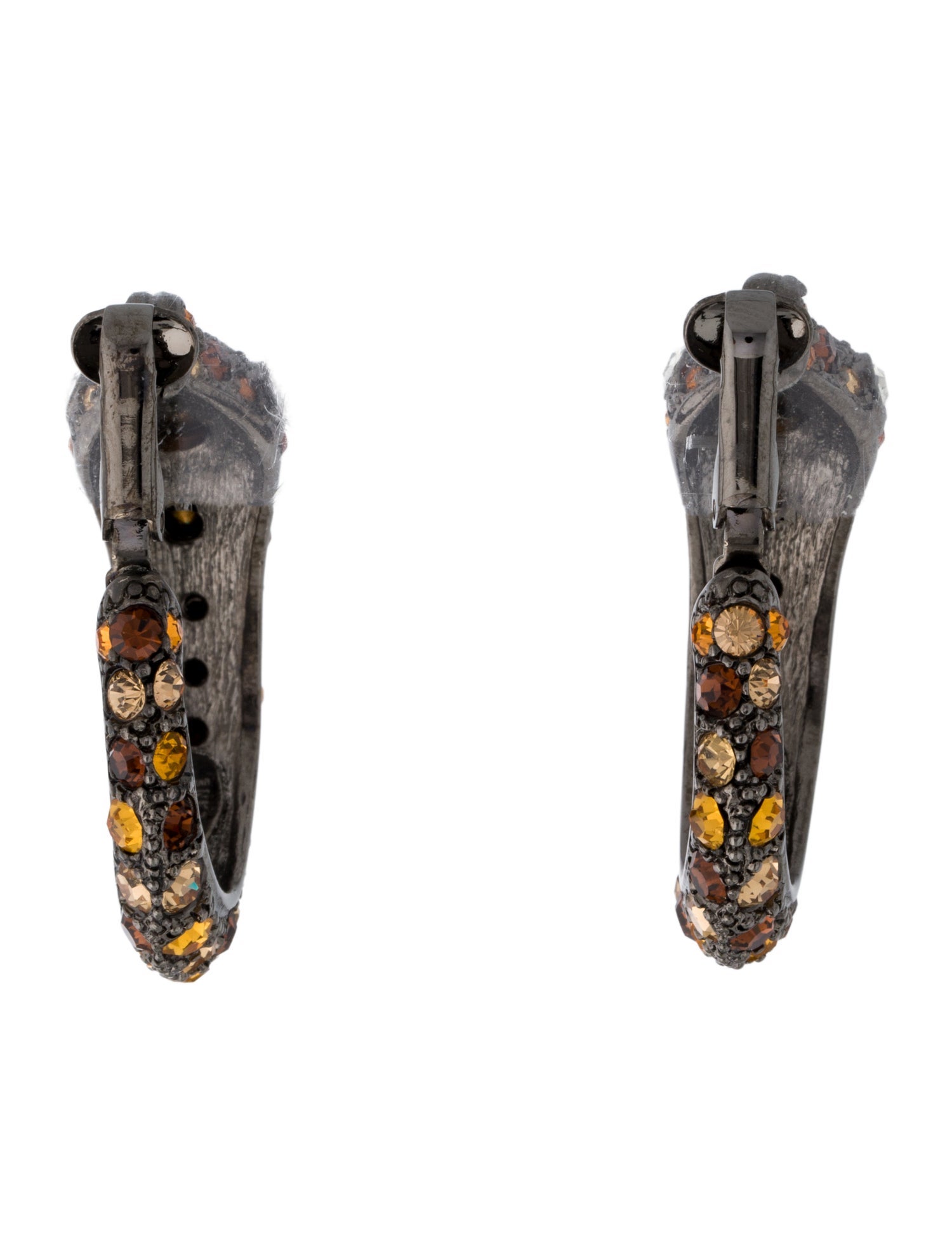 Kenneth Jay Lane Crystal Snake Clip-On Hoop Earrings