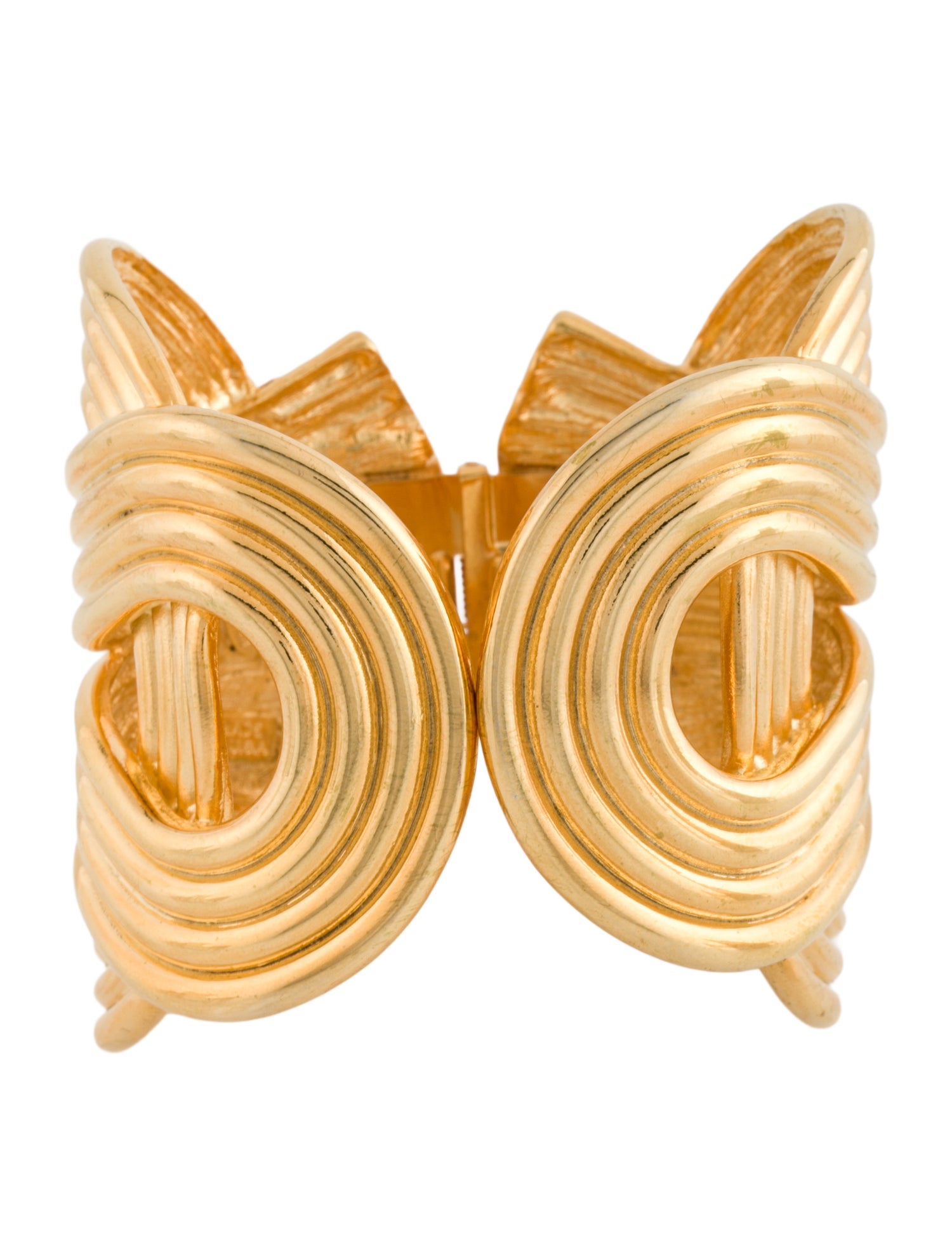 Kenneth Jay Lane Textured Hinged Bangle Bracelet