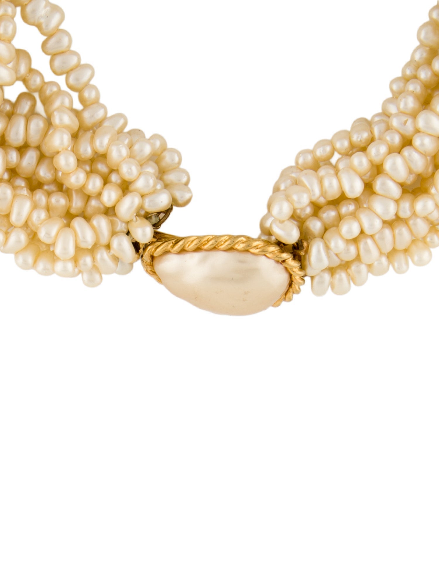Kenneth Jay Lane Faux Pearl Multistrand Choker Necklace