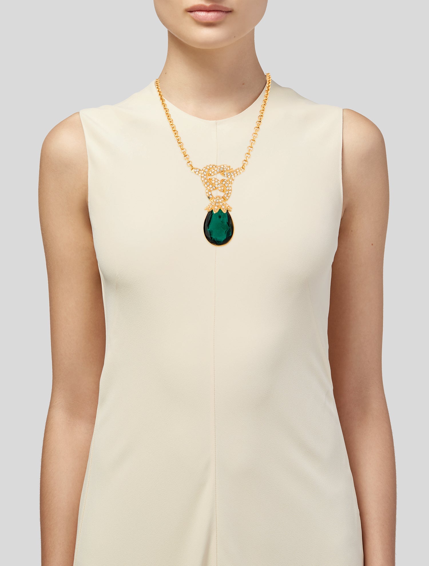 Kenneth Jay Lane Crystal Pendant Necklace