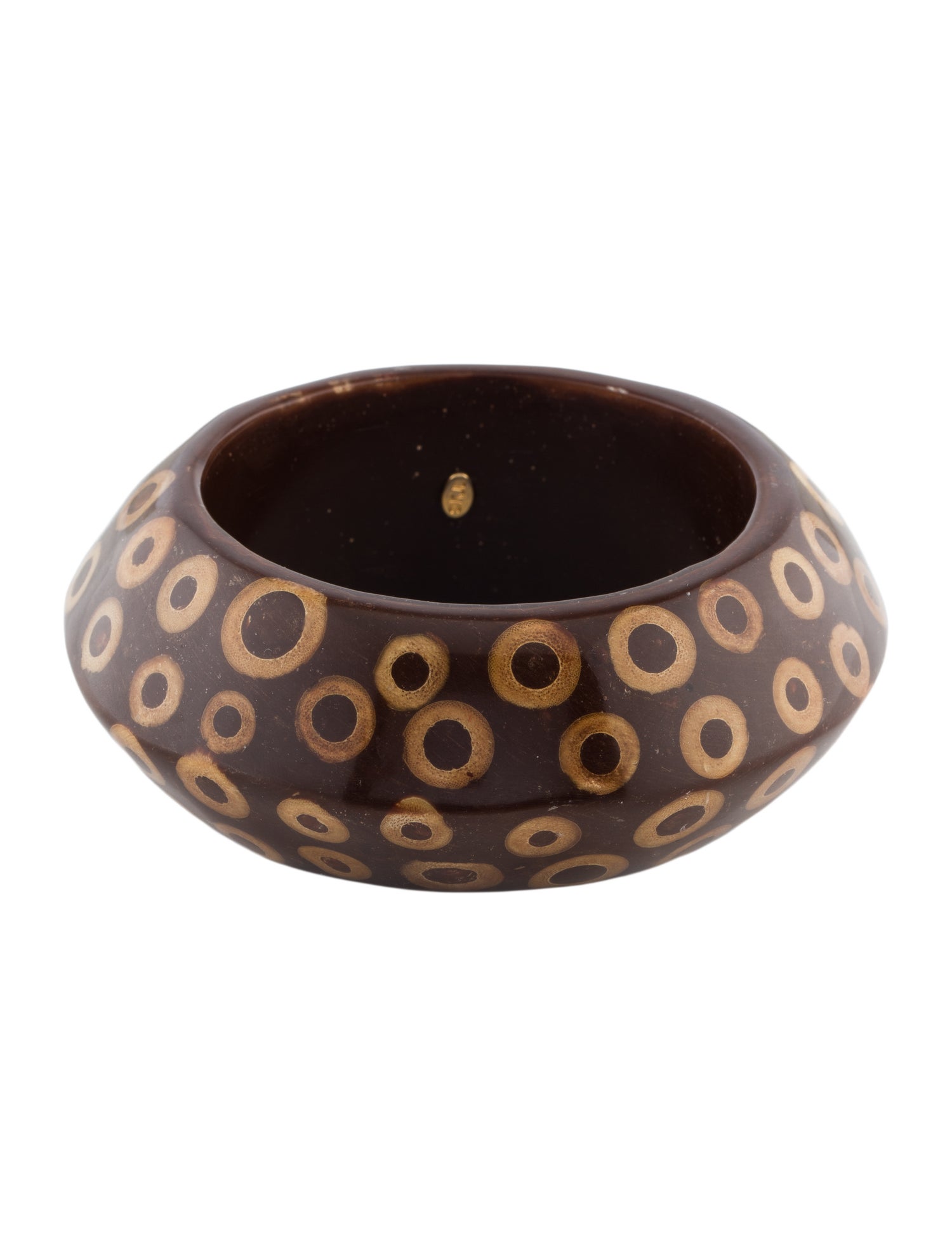 Kenneth Jay Lane Vintage Resin and Bamboo Slice Bangle