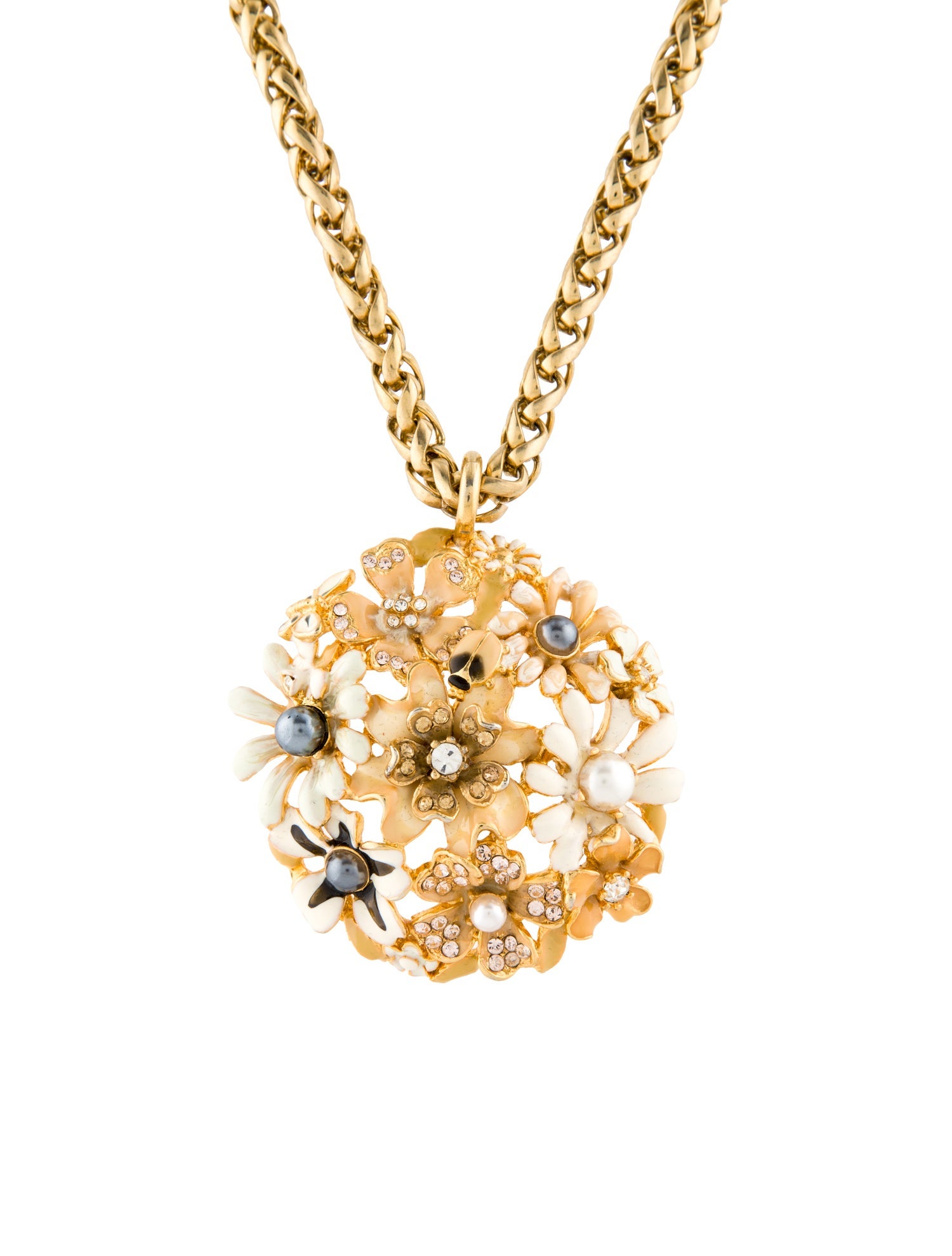 Kenneth Jay Lane Multicolor Flower Pendant Necklace