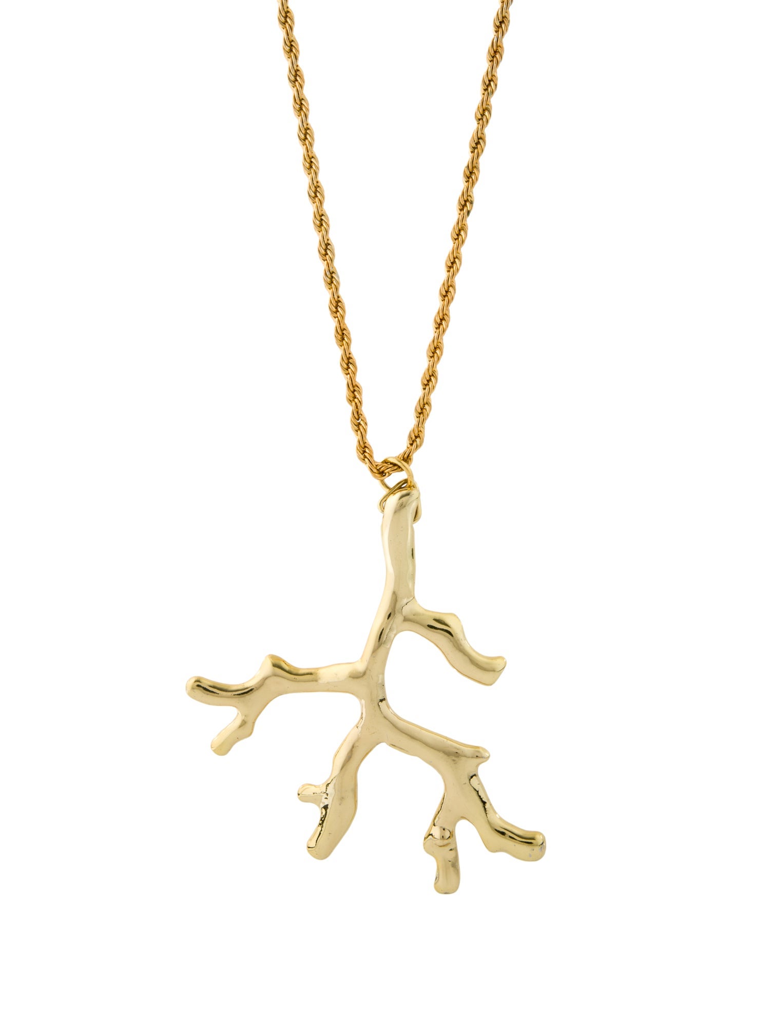 Kenneth Jay Lane Coral Branch Pendant Necklace