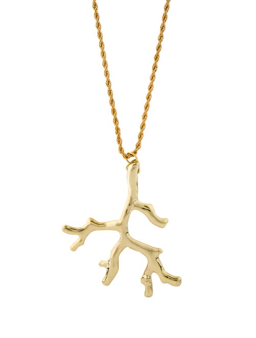 Kenneth Jay Lane Coral Branch Pendant Necklace