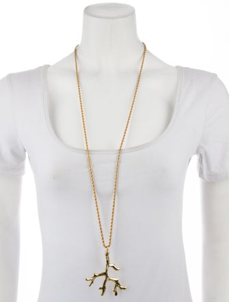 Kenneth Jay Lane Coral Branch Pendant Necklace