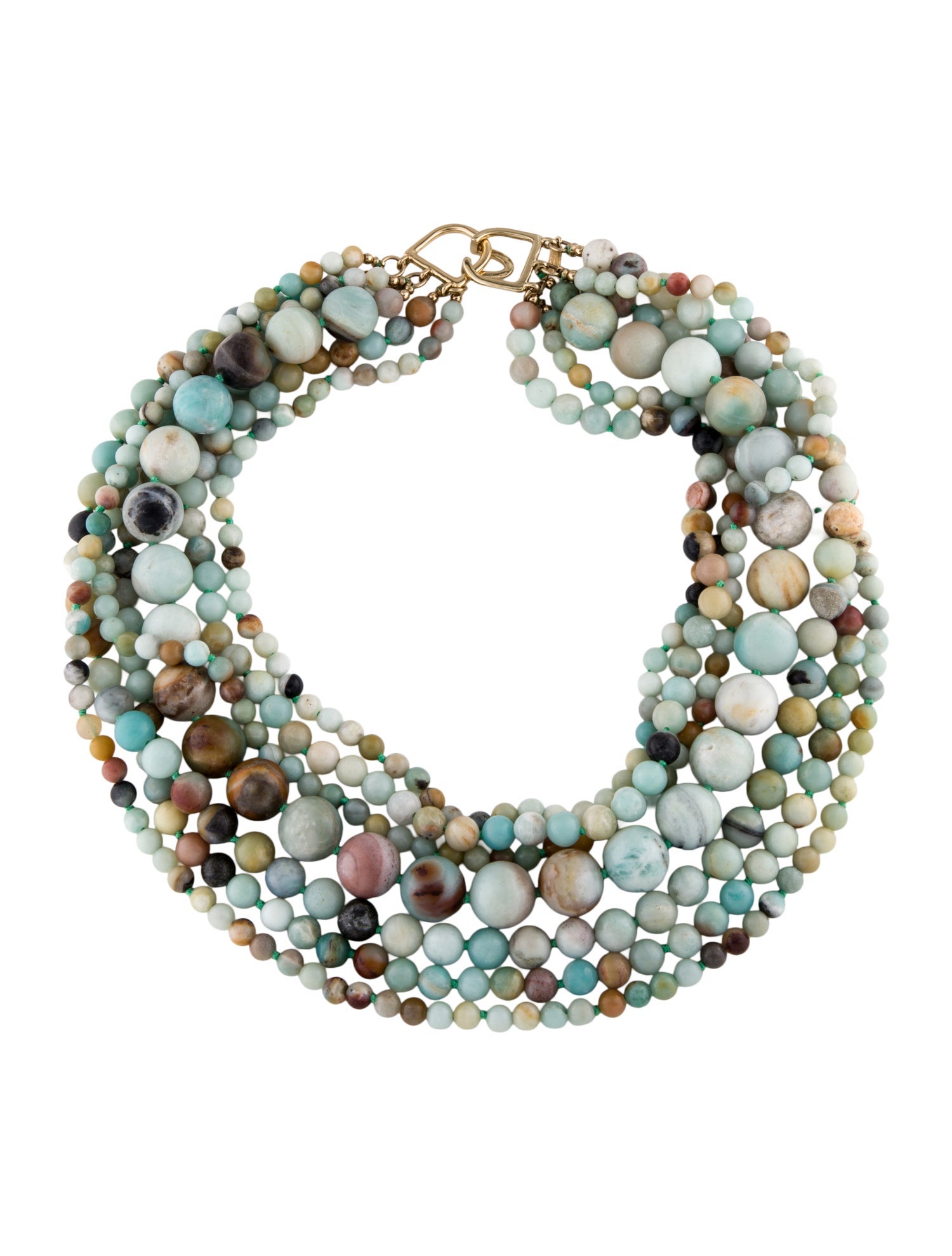 Kenneth Jay Lane Stone and Cord Multistrand Necklace