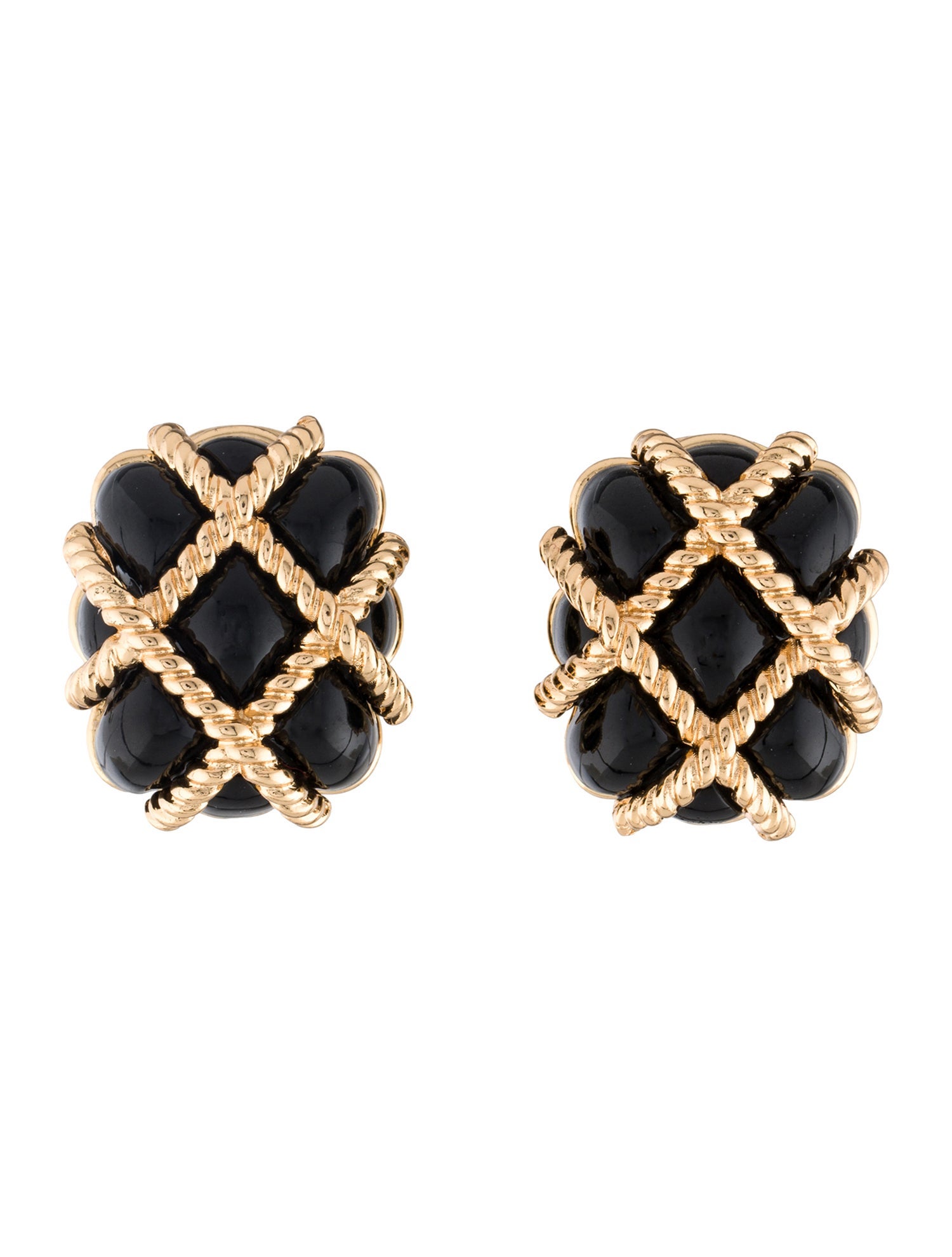 Kenneth Jay Lane Resin Quilted Clip-On Earrings