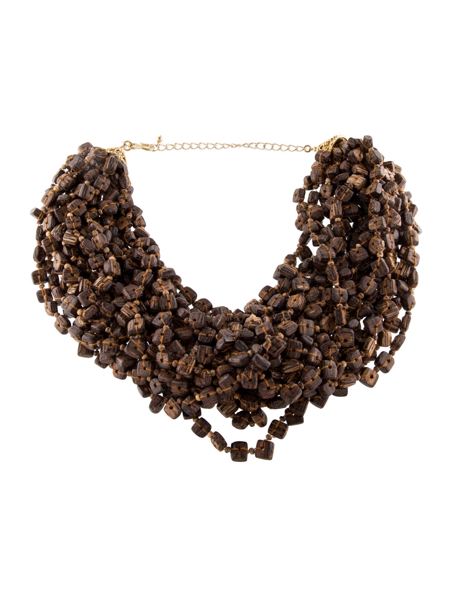 Kenneth Jay Lane Wood Collar Necklace