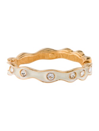Kenneth Jay Lane Crystal & Enamel Hinged Bangle Bracelet
