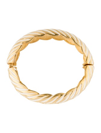 Kenneth Jay Lane Enamel Hinged Bangle Bracelet
