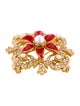 Kenneth Jay Lane Faux Pearl, Crystal & Enamel Flower Pin Brooch