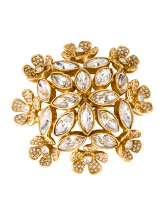 Kenneth Jay Lane Crystal Flower Brooch Pin