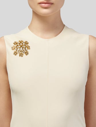 Kenneth Jay Lane Crystal Flower Brooch Pin