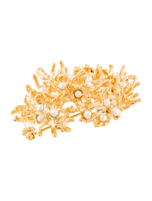 Kenneth Jay Lane Faux Pearl Branch Pin Brooch