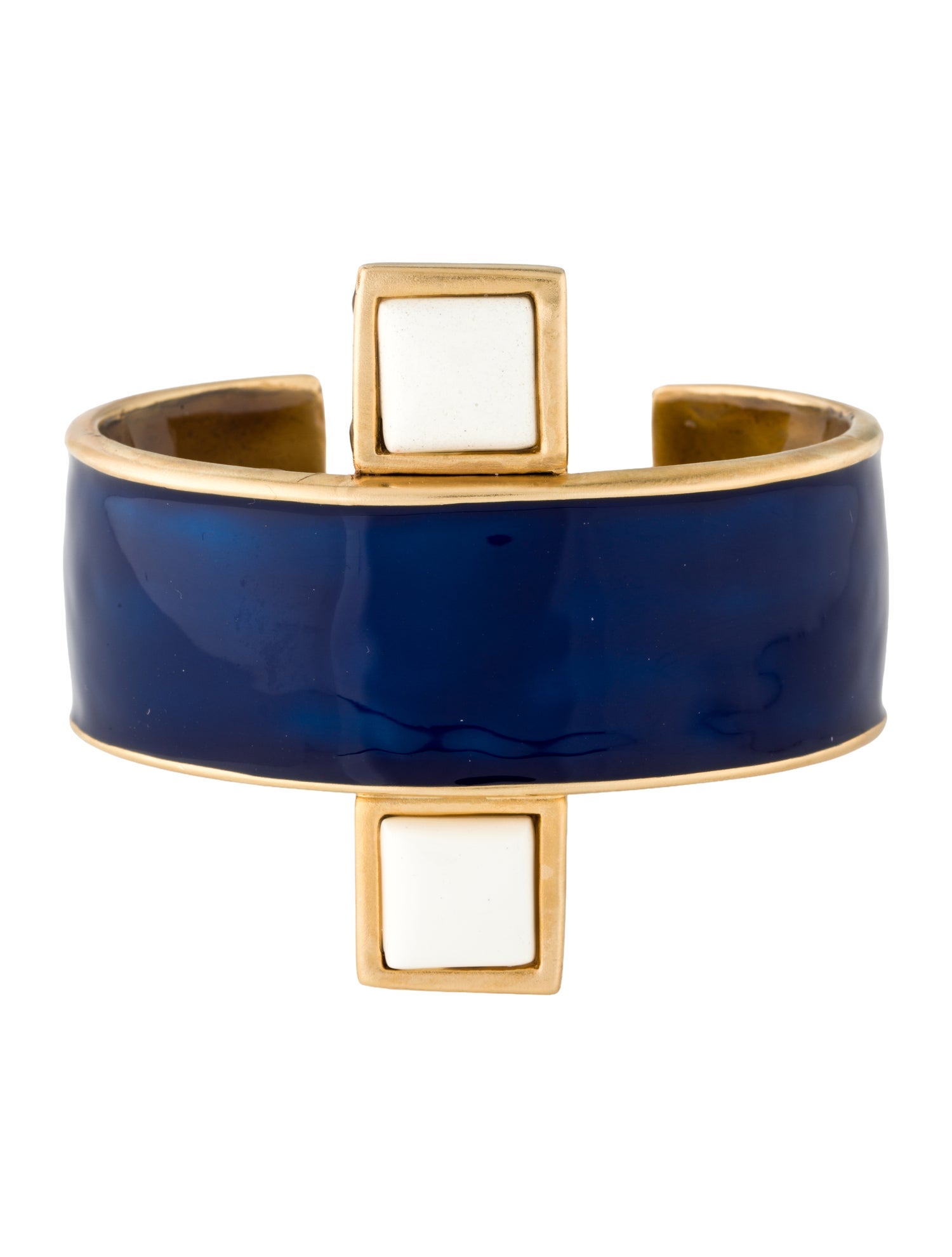 Kenneth Jay Lane Enamel & Resin Geometric Cuff Bracelet