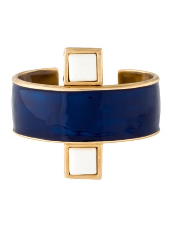 Kenneth Jay Lane Enamel & Resin Geometric Cuff Bracelet