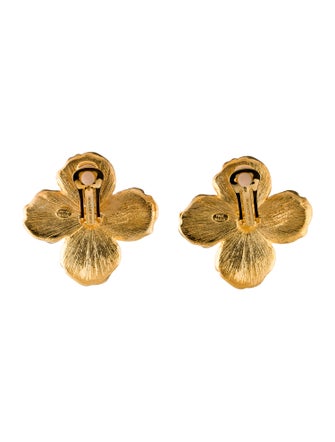 Kenneth Jay Lane Enamel Flower Clip-On Earrings