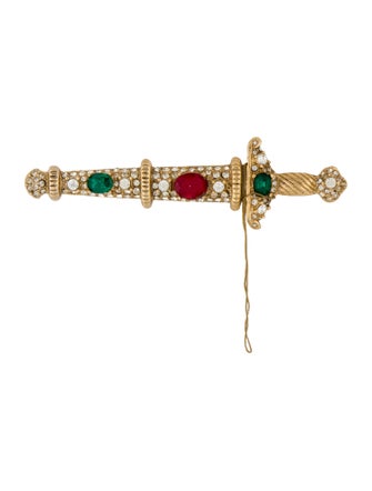 Kenneth Jay Lane Crystal Sword Brooch Pin