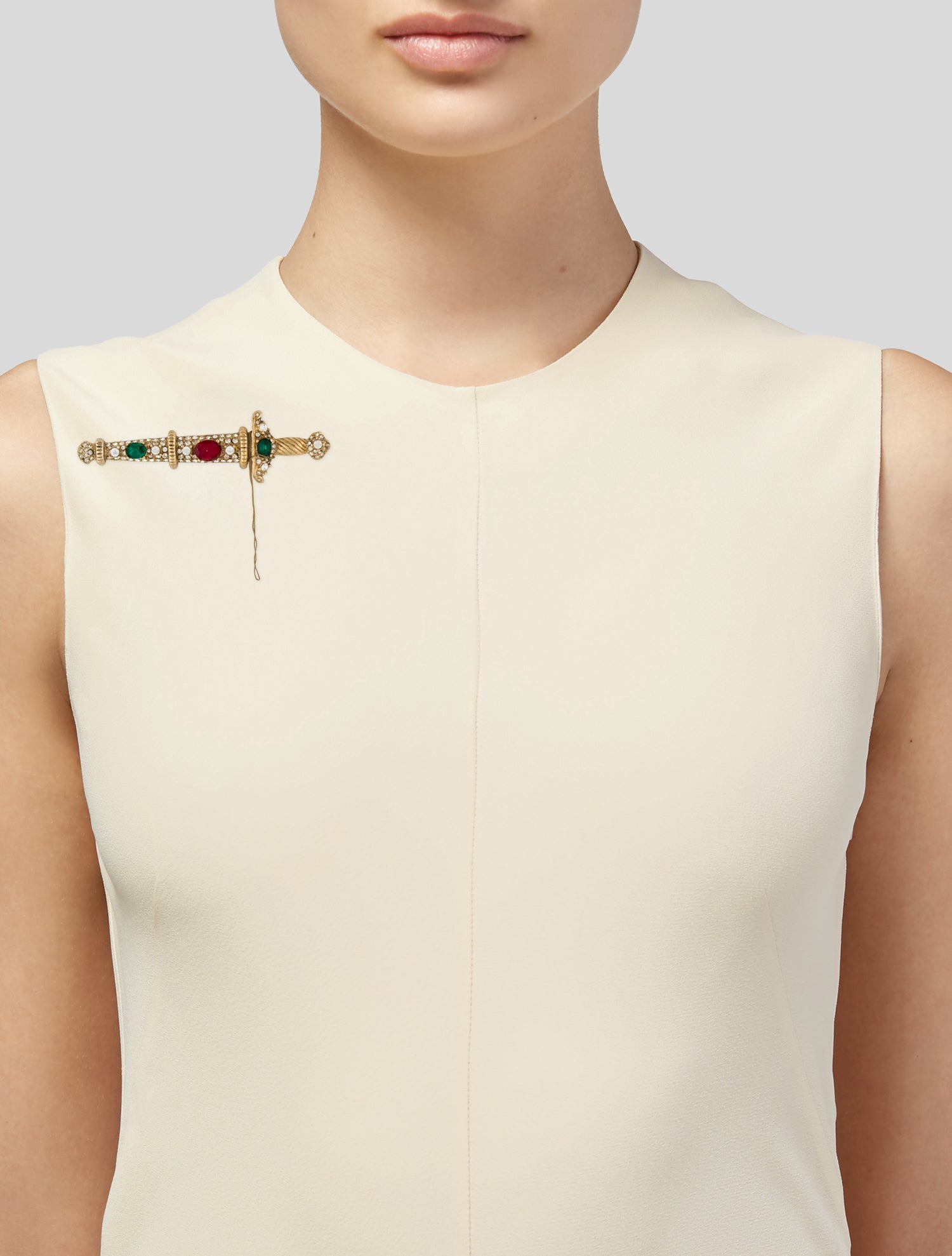 Kenneth Jay Lane Crystal Sword Brooch Pin