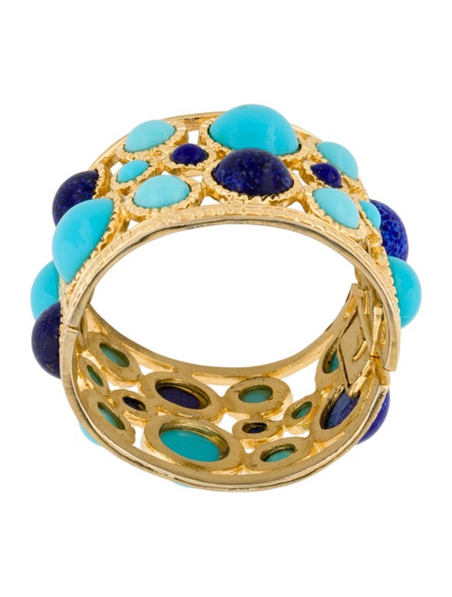Kenneth Jay Lane Resin Cabochon Hinged Cuff Bracelet