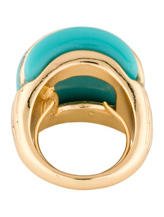 Kenneth Jay Lane Resin Double Ribbed Cocktail Ring