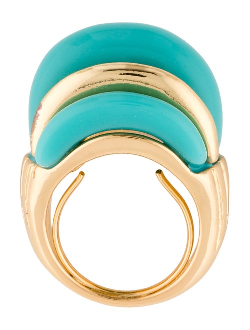 Kenneth Jay Lane Resin Double Ribbed Cocktail Ring