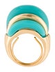 Kenneth Jay Lane Resin Double Ribbed Cocktail Ring