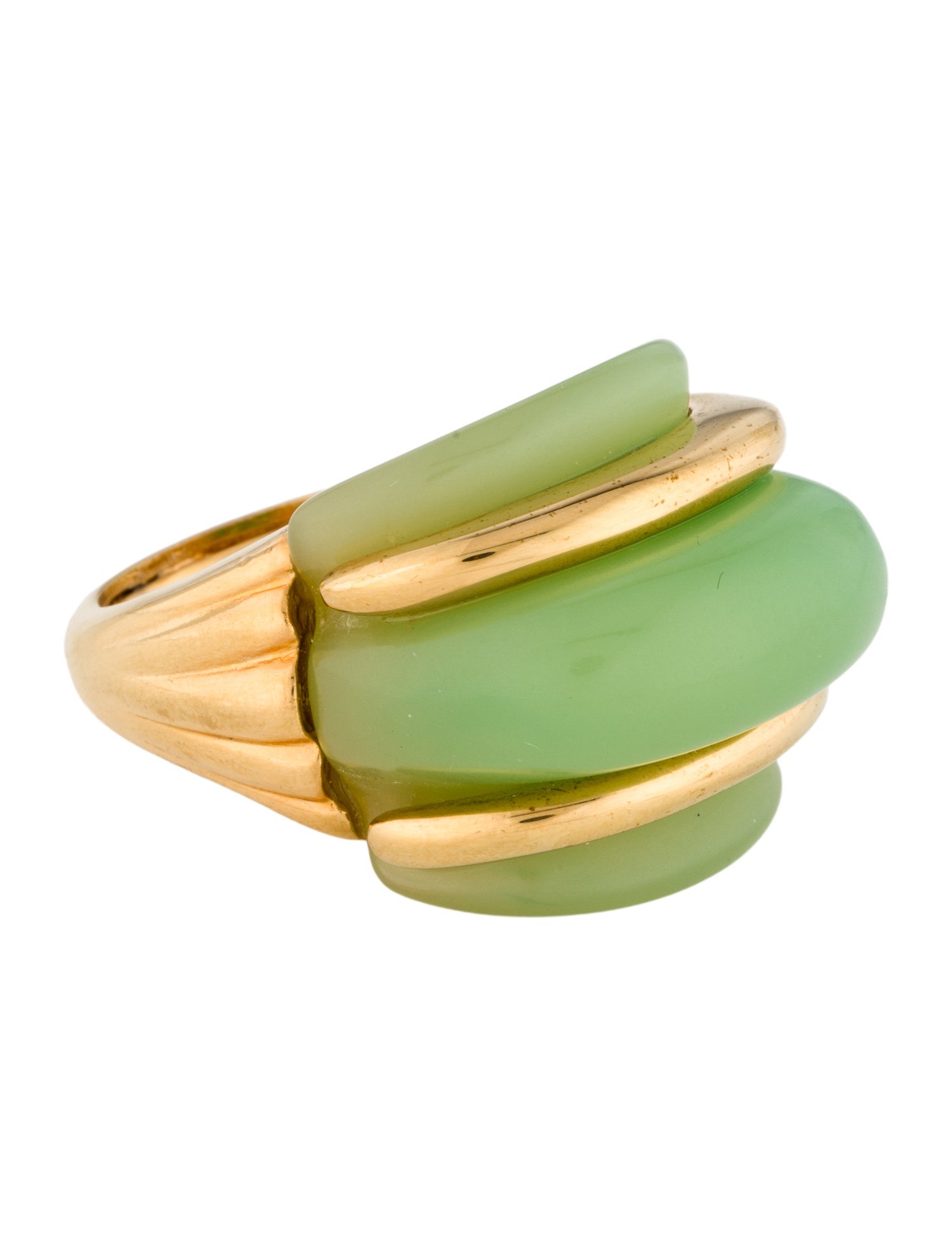 Kenneth Jay Lane Resin Double Ribbed Cocktail Ring
