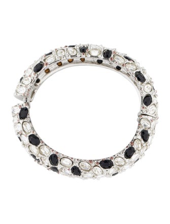 Kenneth Jay Lane Crystal Cluster Thick Bangle Bracelet