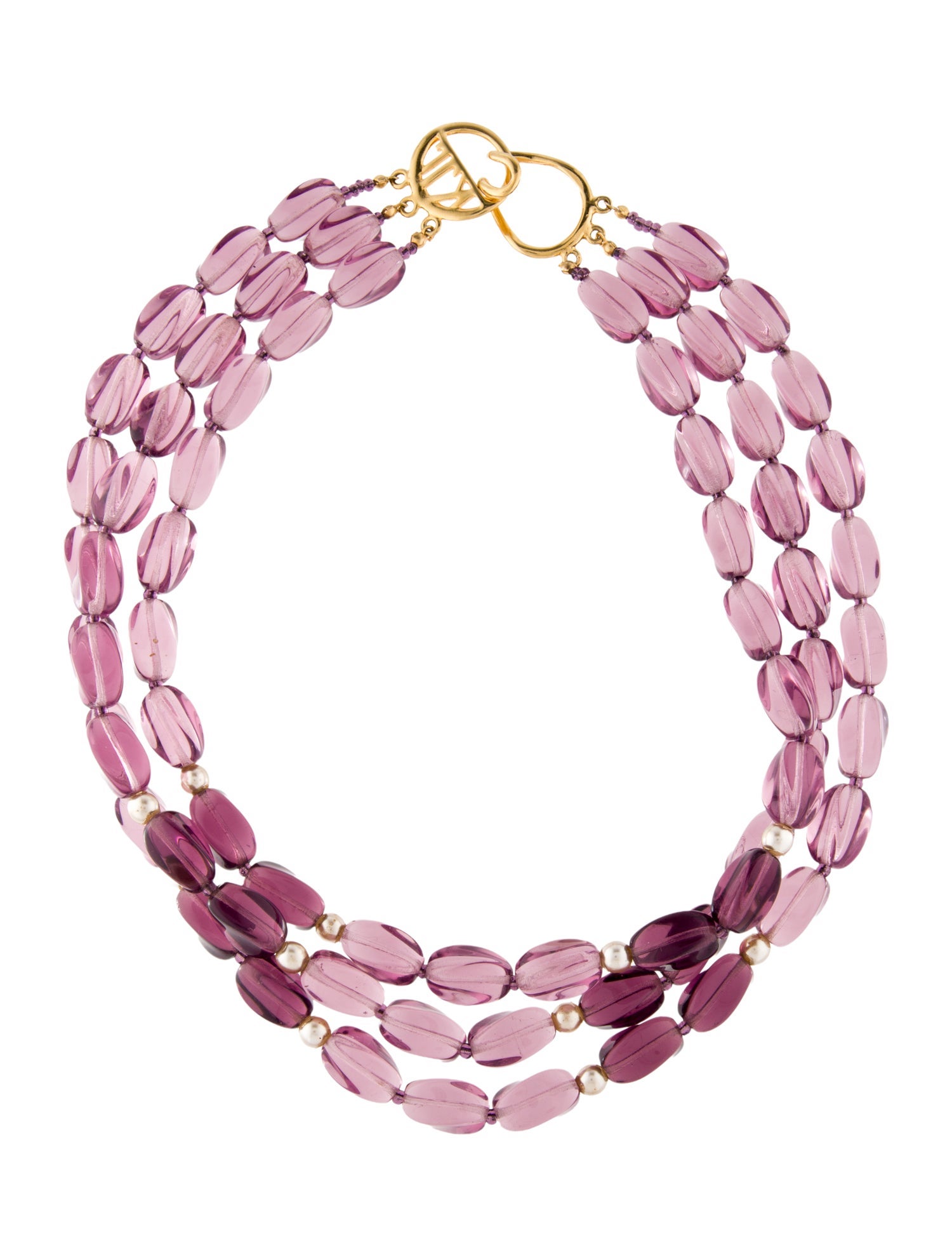 Kenneth Jay Lane Faux Pearl & Crystal Multistrand Necklace