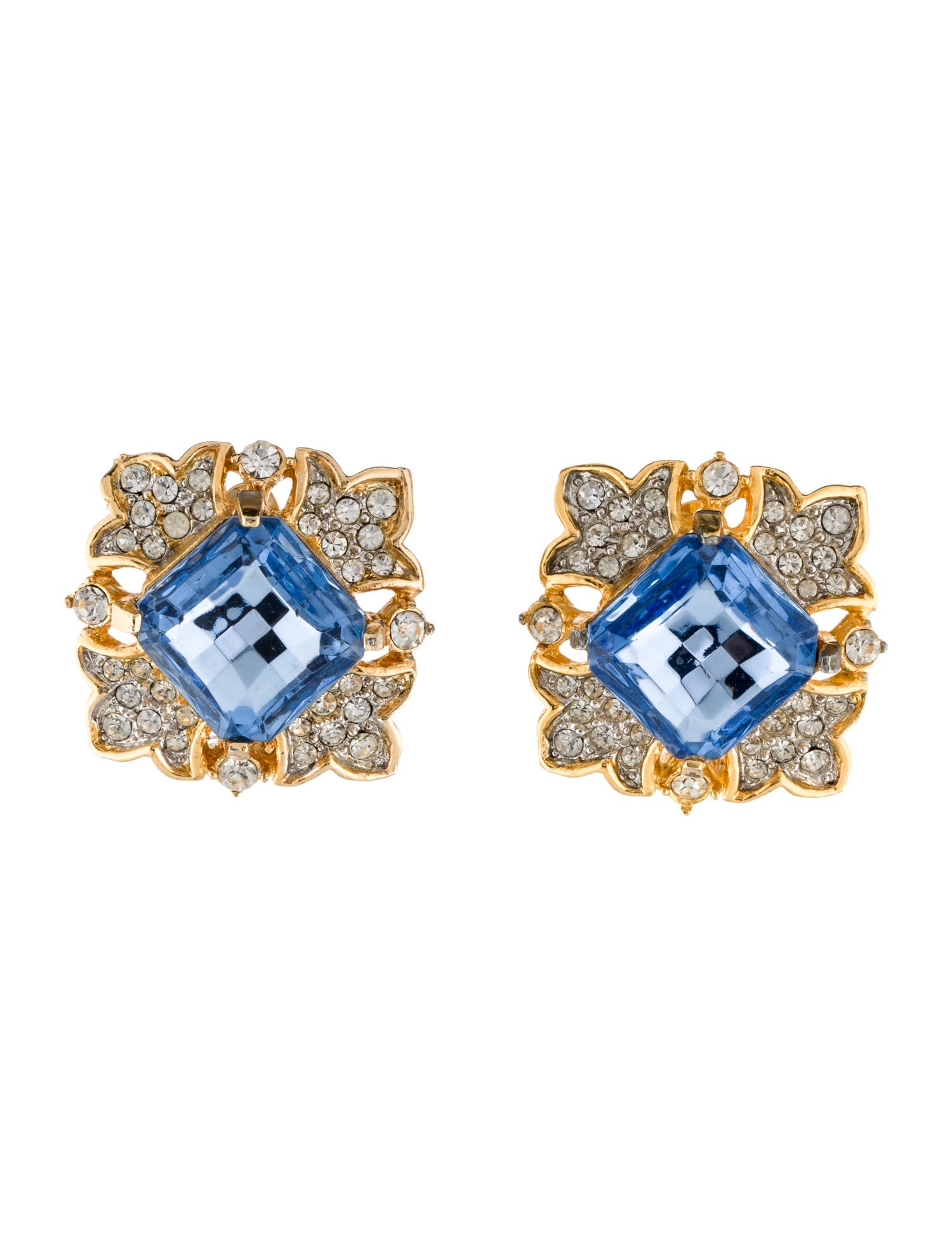 Kenneth Jay Lane Vintage Crystal Clip-On Earrings