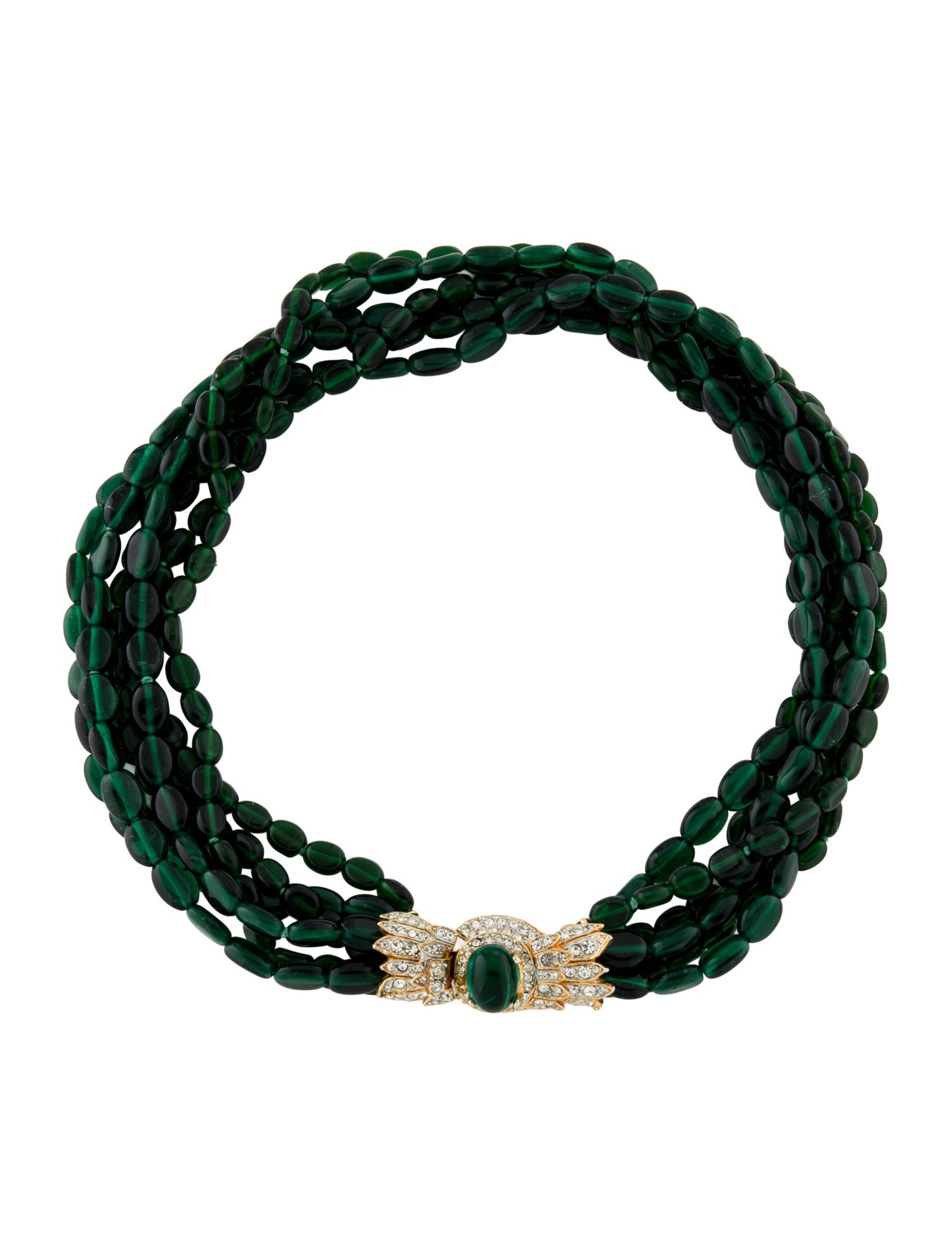 Kenneth Jay Lane Crystal & Glass Bead Choker Necklace