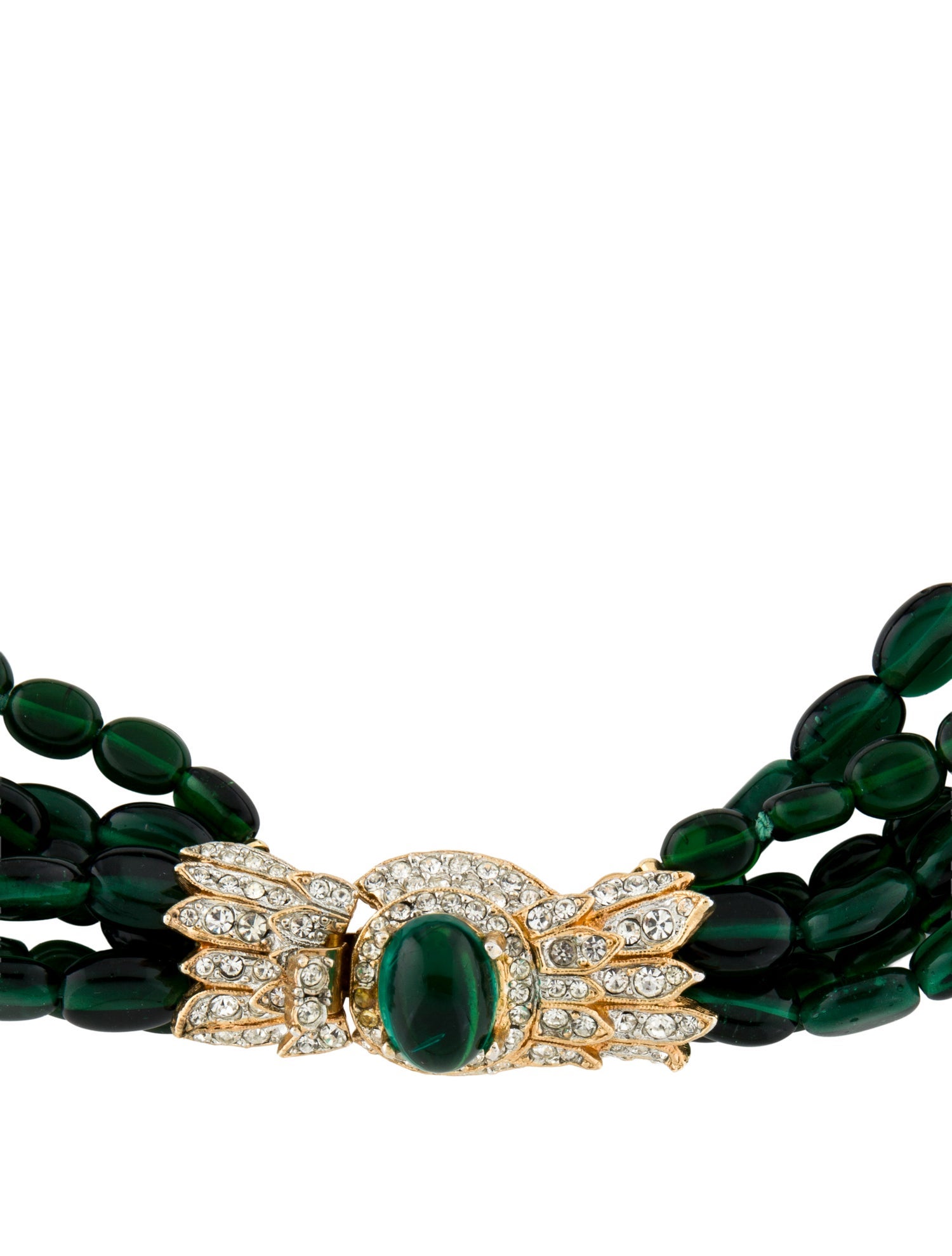 Kenneth Jay Lane Crystal & Glass Bead Choker Necklace