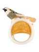 Kenneth Jay Lane Enamel & Crystal Bird Cocktail Ring