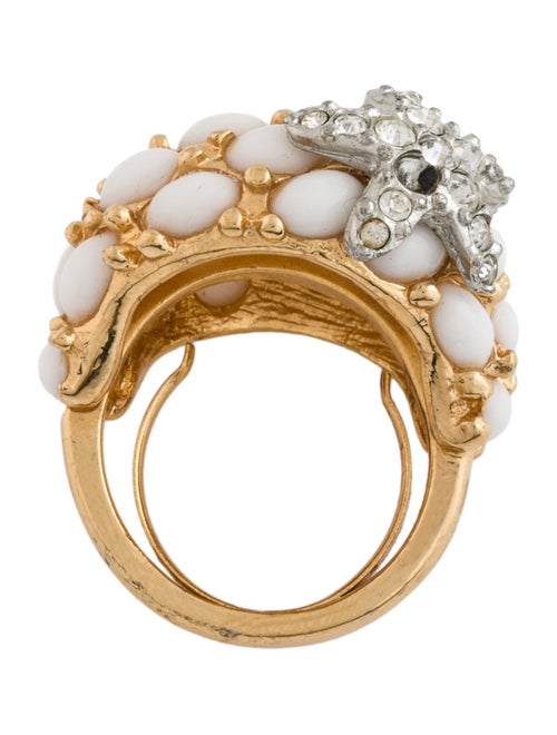 Kenneth Jay Lane Crystal & Resin Starfish Cocktail Ring